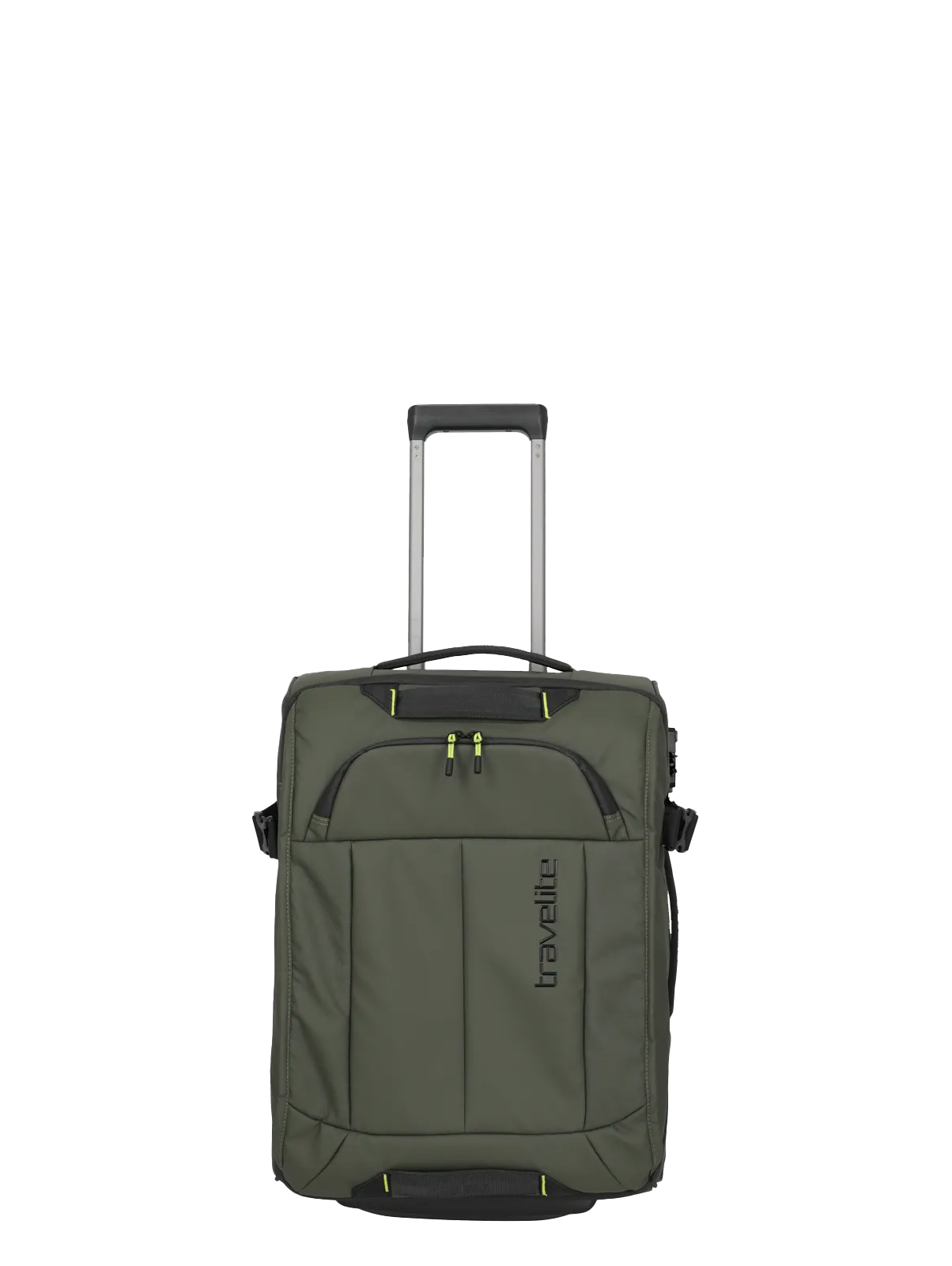 Eine travelite Rollenreisetasche der Serie Briize Größe S 55cm Frontansicht in khaki