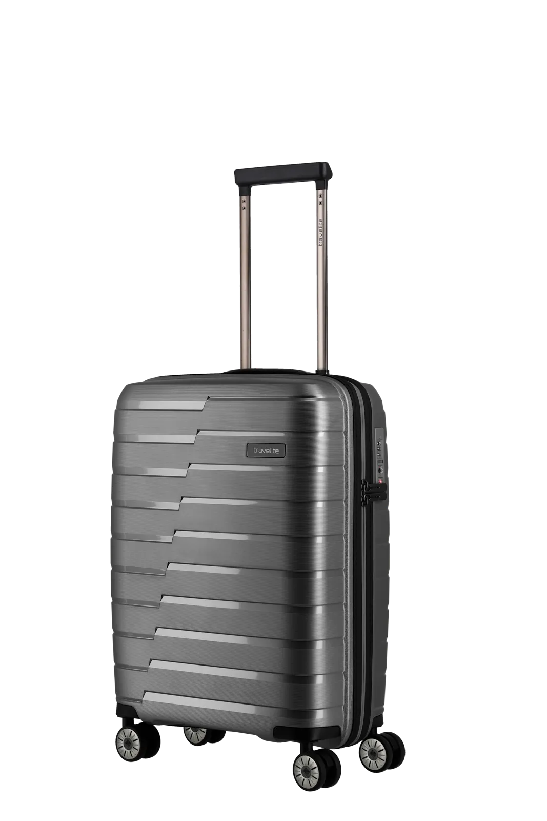 travelite AirBase Koffer Seitenansicht in anthrazit Größe S