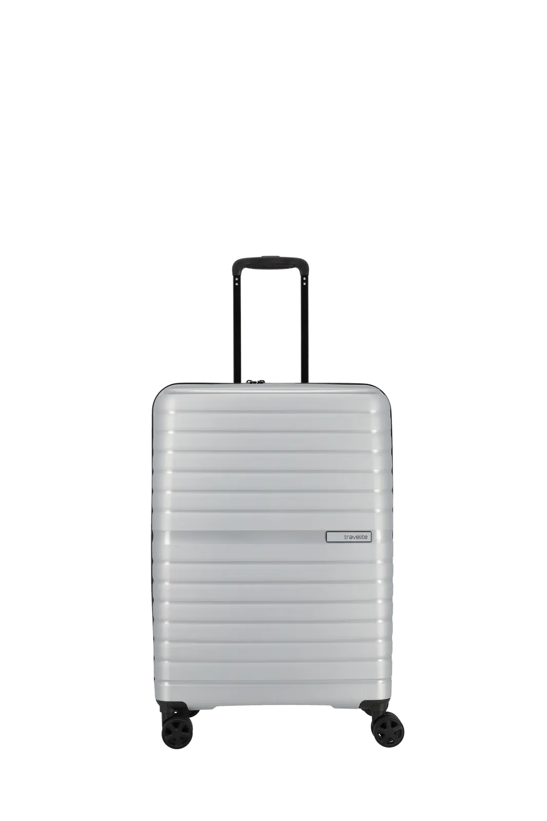 Ein travelite Koffer der Serie Trient Frontansicht Größe M in silber