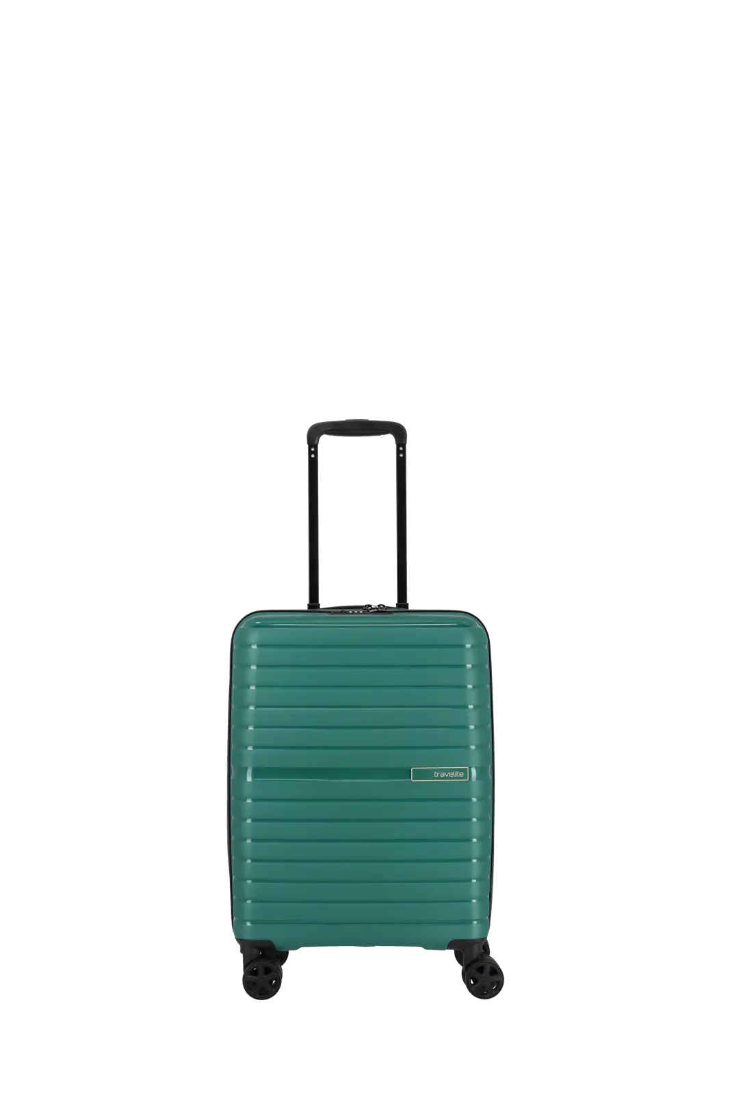 Ein travelite Koffer der Serie Trient Frontansicht Größe S 55cm in grün