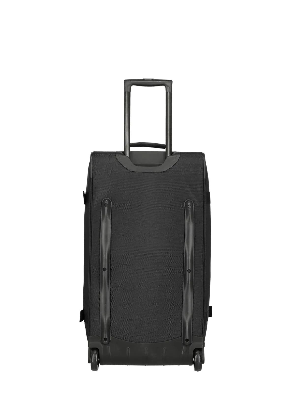 Eine travelite Rollenreisetasche der Serie Tarifa Rückansicht in schwarz