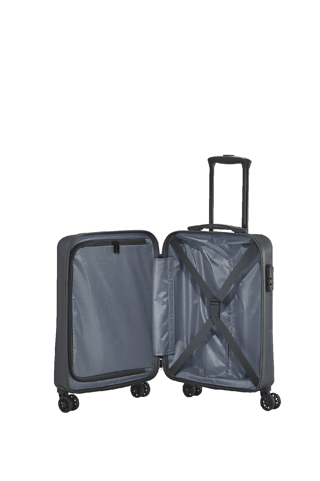 Ein travelite Koffer der Serie Bali Innenansicht Gr. S (55cm) in anthrazit