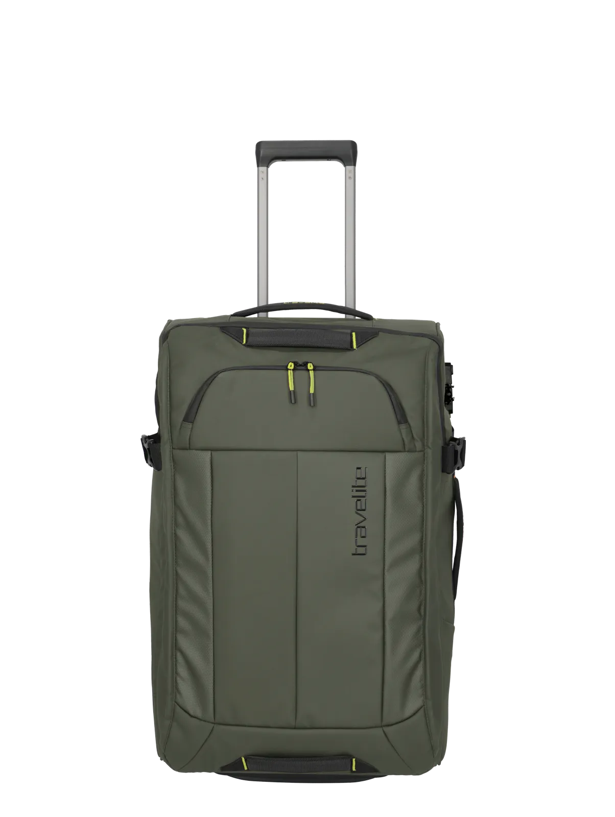 Eine travelite Rollenreisetasche der Serie Briize Größe M 67cm Frontansicht in khaki