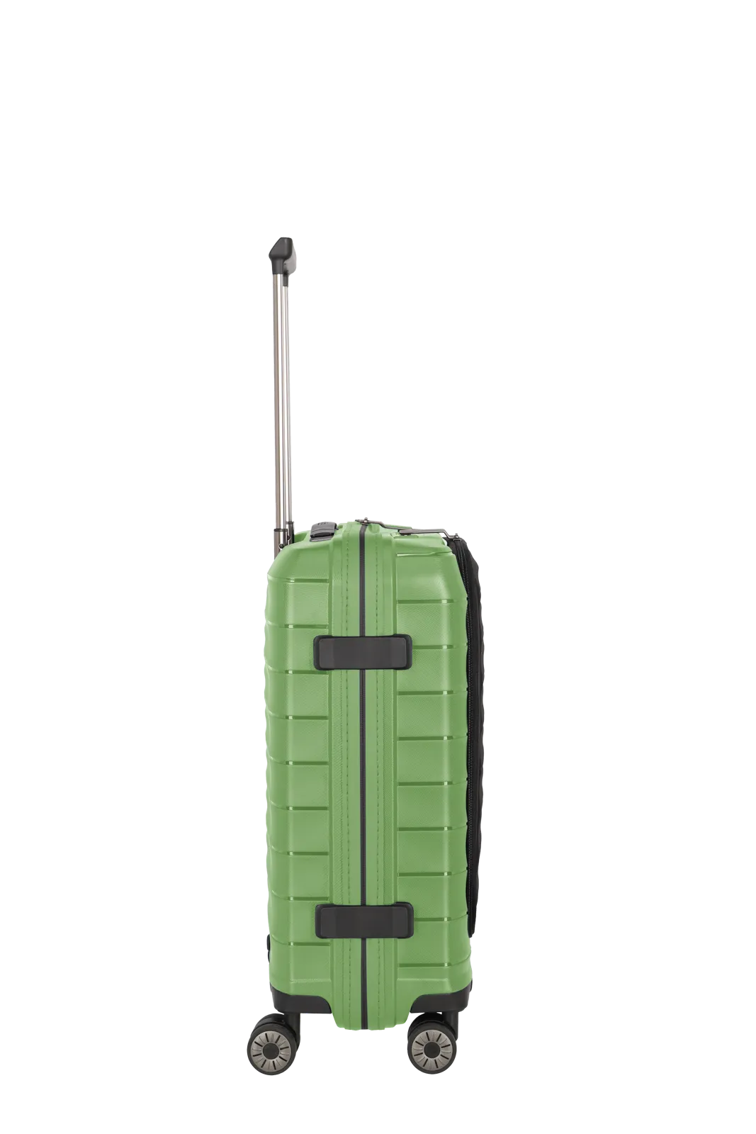 travelite Mooby Trolley S mit Vortasche in Gruen Seitenansicht links