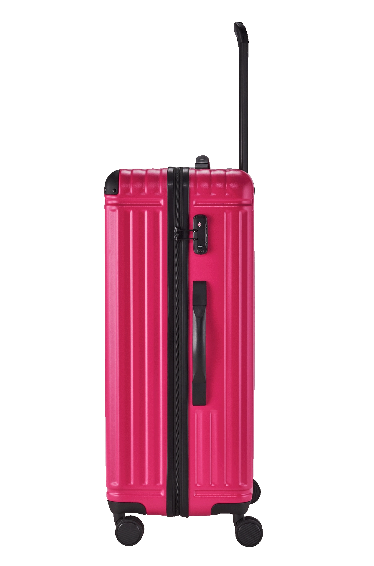 Ein travelite Koffer der Serie Cruise Größe L 77cm Schrägansicht in pink