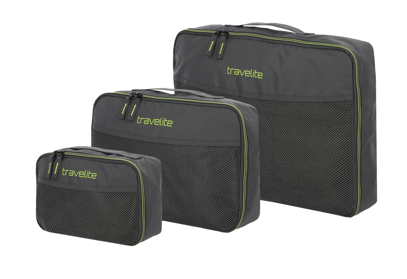 travelite Accessoires packing Cubes Komplettbild schräg in anthrazit