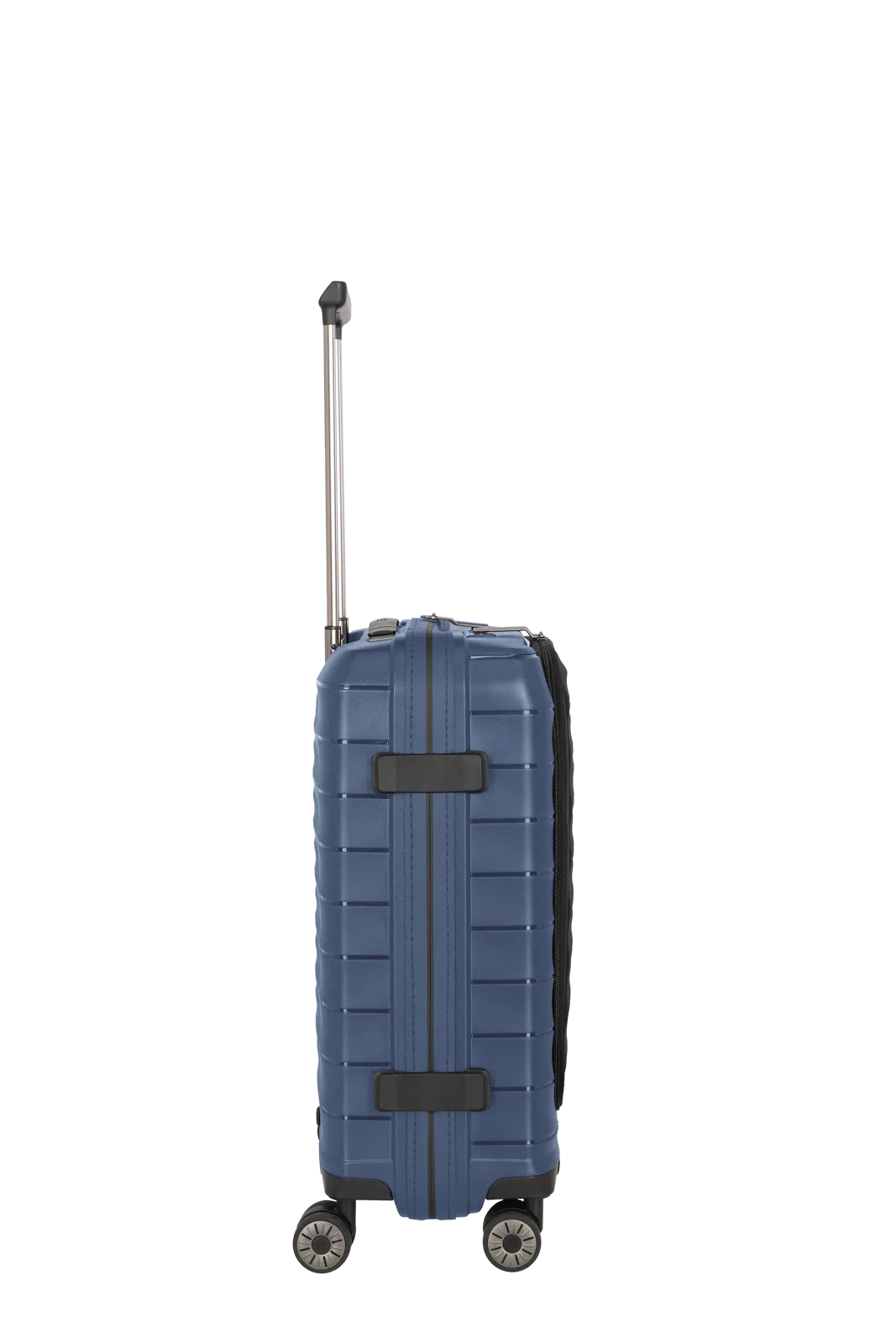 travelite Mooby Trolley S mit Vortasche in Blau Seitenansicht links