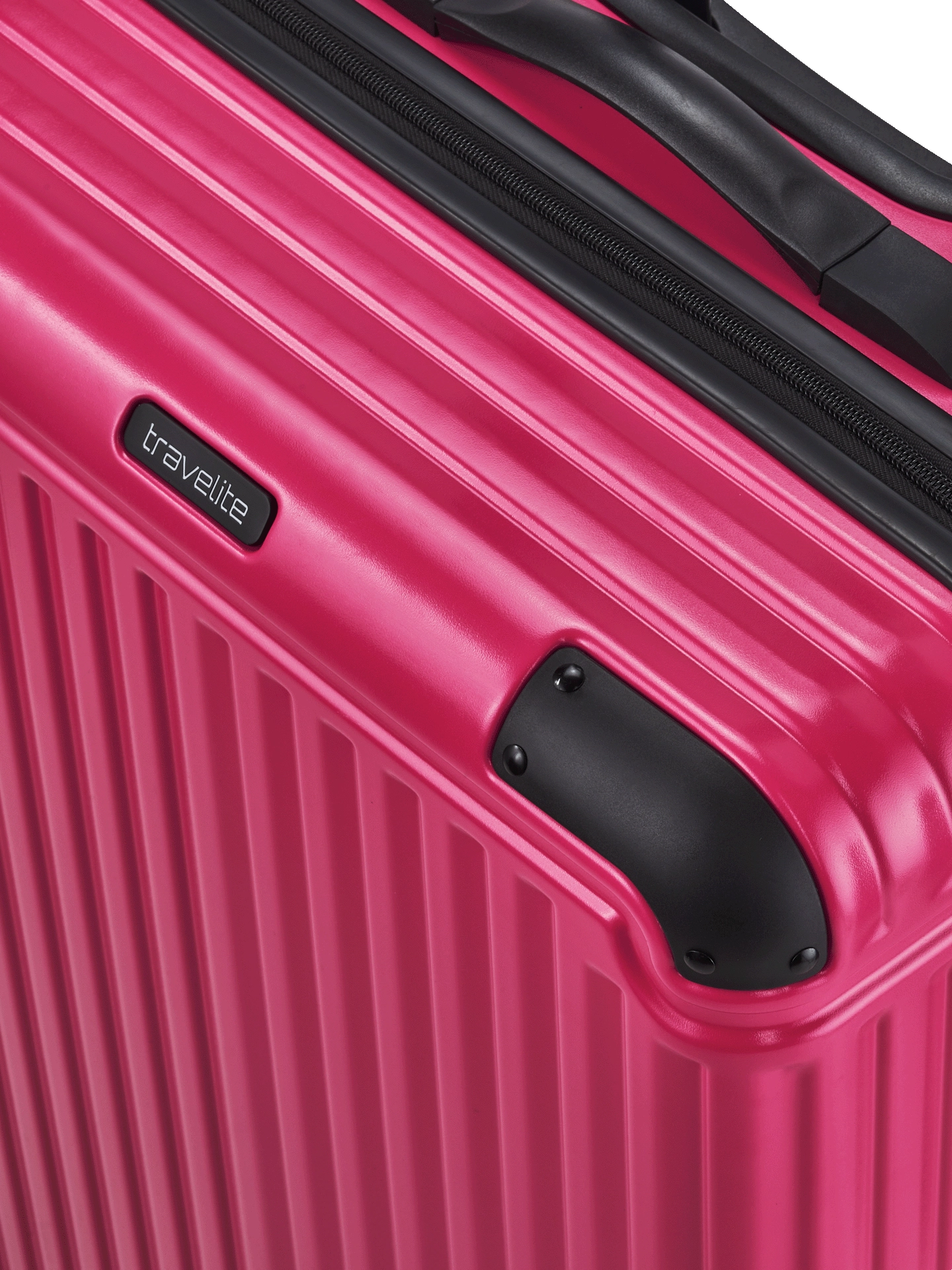 Ein travelite Koffer der Serie Cruise Detailansicht in pink