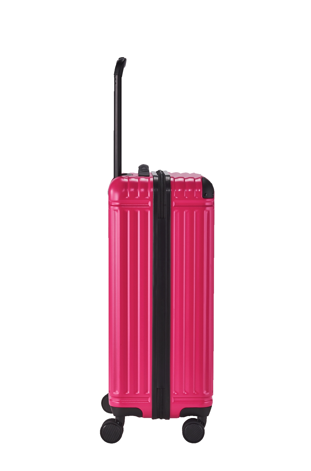 Ein travelite Koffer der Serie Cruise Größe M 67cm Seitenansicht in pink