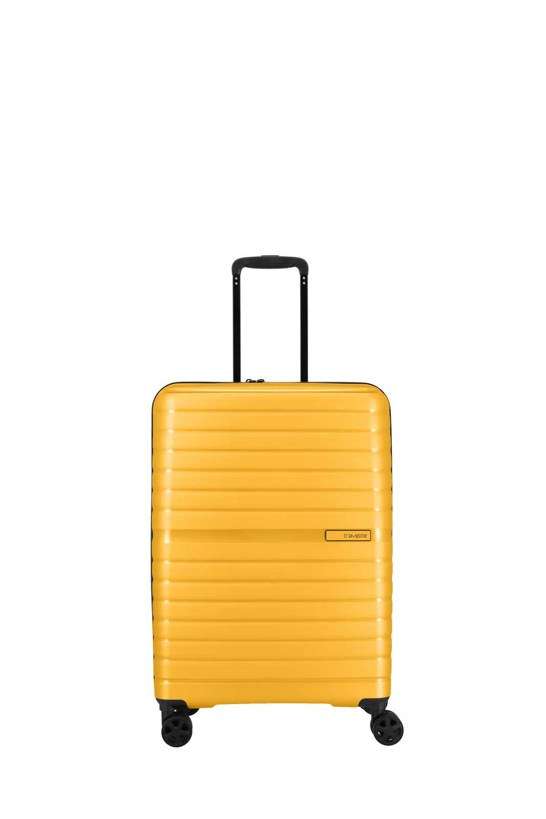 Ein travelite Koffer der Serie Trient Frontansicht Größe M in gelb