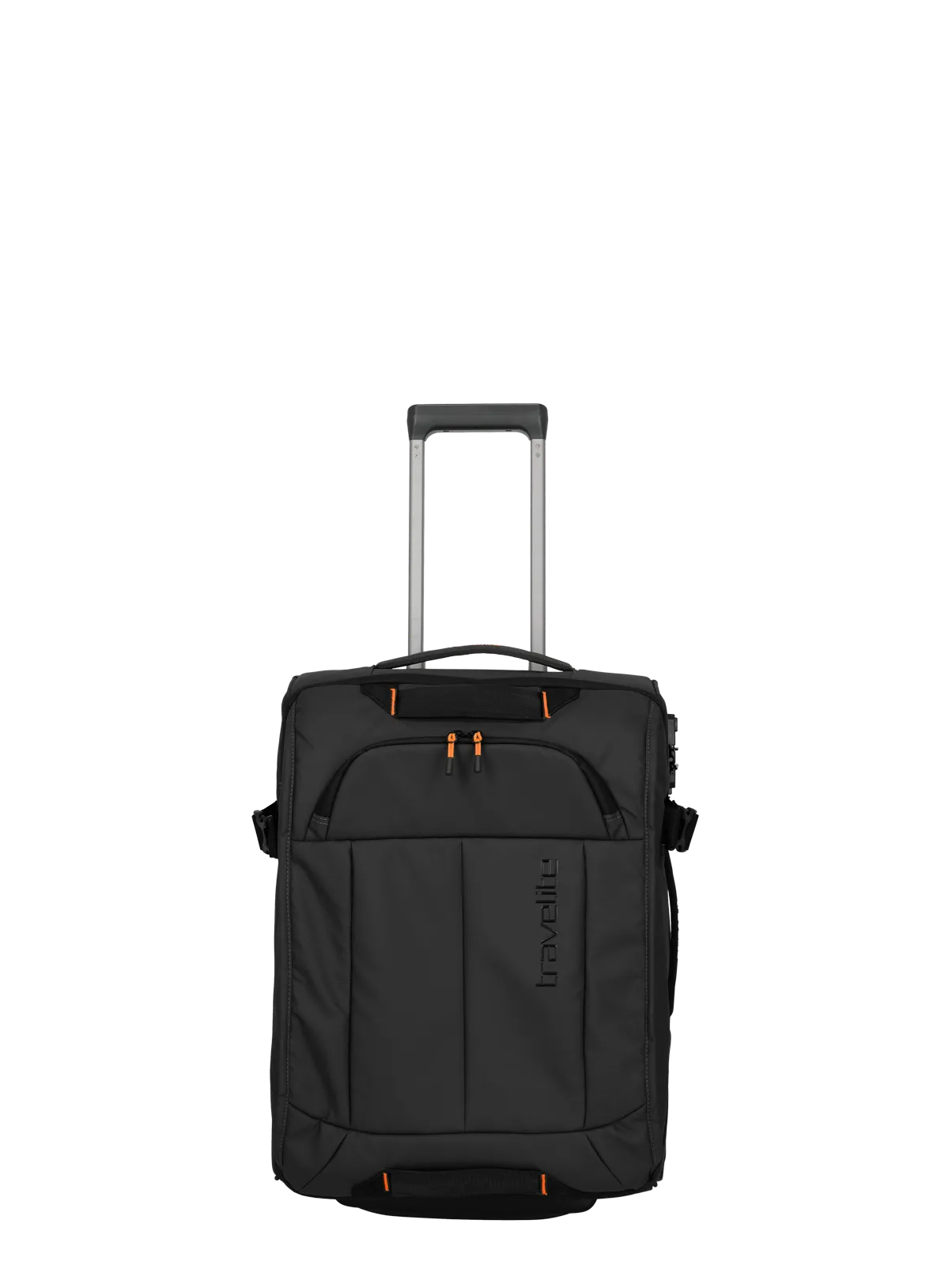 Eine travelite Rollenreisetasche der Serie Briize Größe S 55cm Frontansicht in schwarz