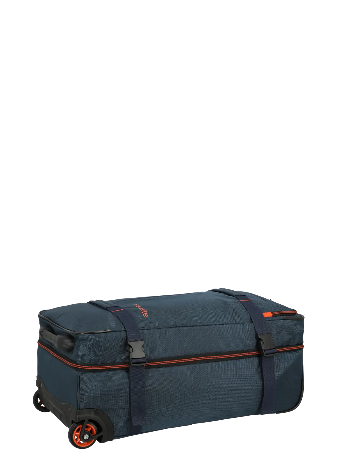 Eine travelite Rollenreisetasche der Serie Tarifa Schrägansicht  in blau