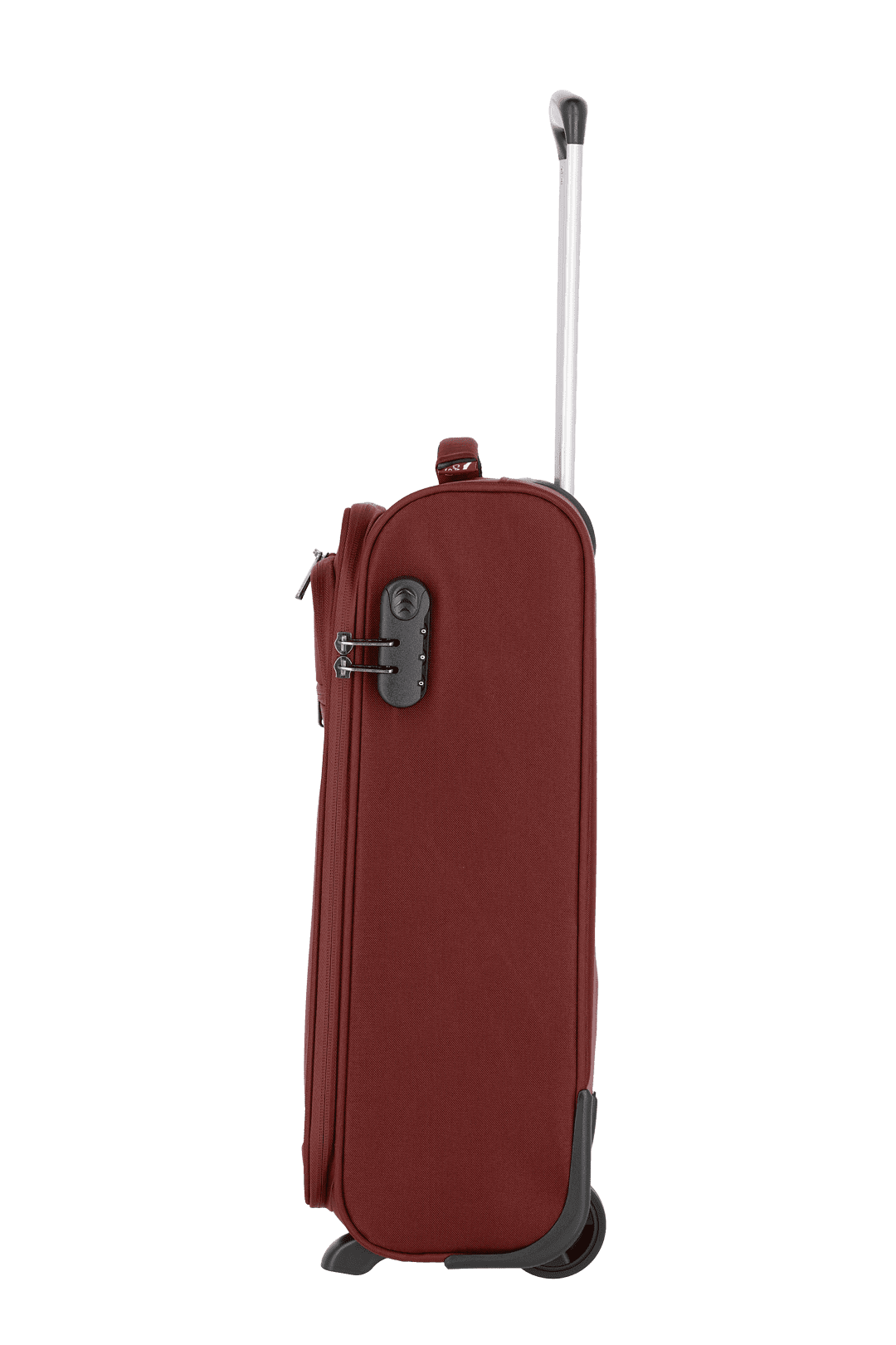 Ein travelite Koffer der Serie Cabin Seitenansicht Größe S 52cm in bordeaux