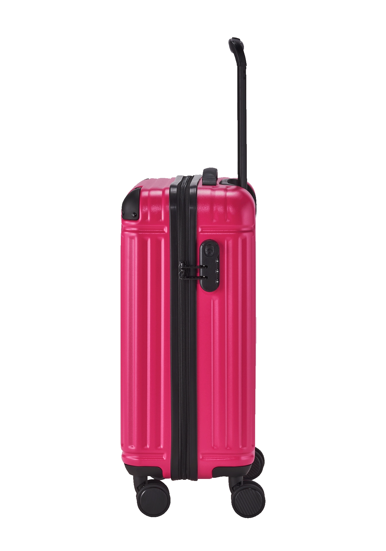 Ein travelite Koffer der Serie Cruise Größe S 55cm Seitenansicht in pink