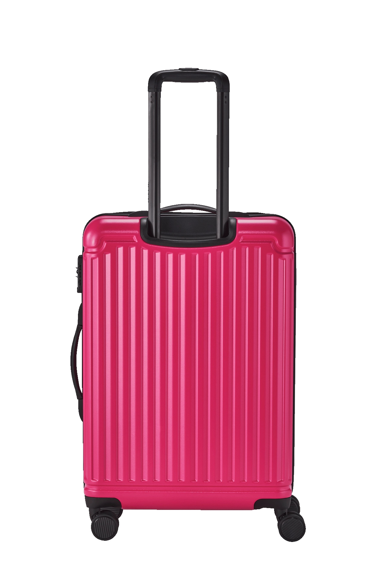 Ein travelite Koffer der Serie Cruise Größe M 67cm Rückansicht in pink