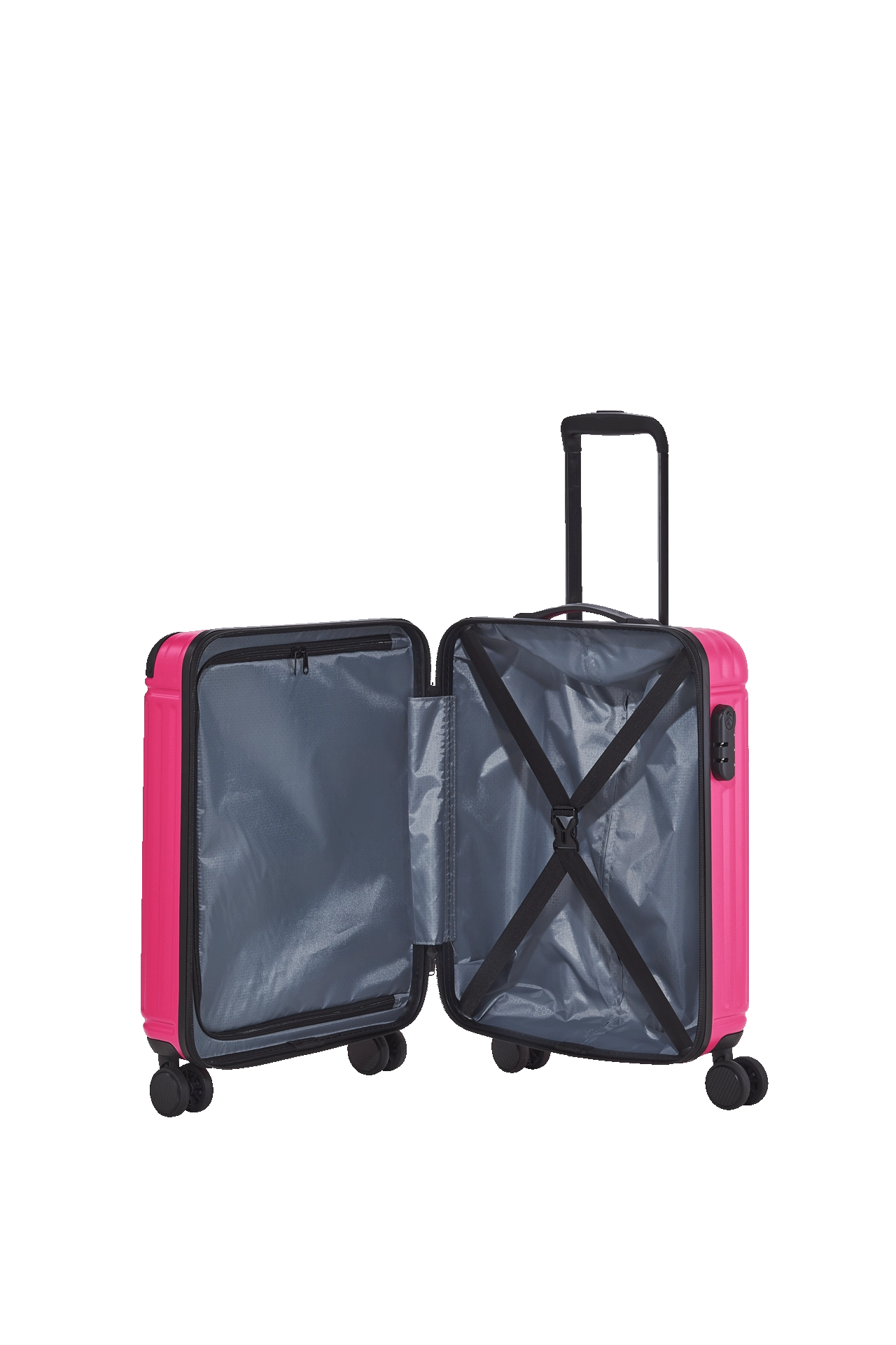 Ein travelite Koffer der Serie Cruise Größe S 55cm Innenansicht in pink