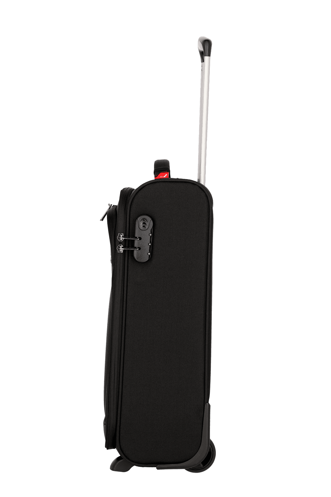 Ein travelite Koffer der Serie Cabin Seitenansicht Größe S 55cm in schwarz