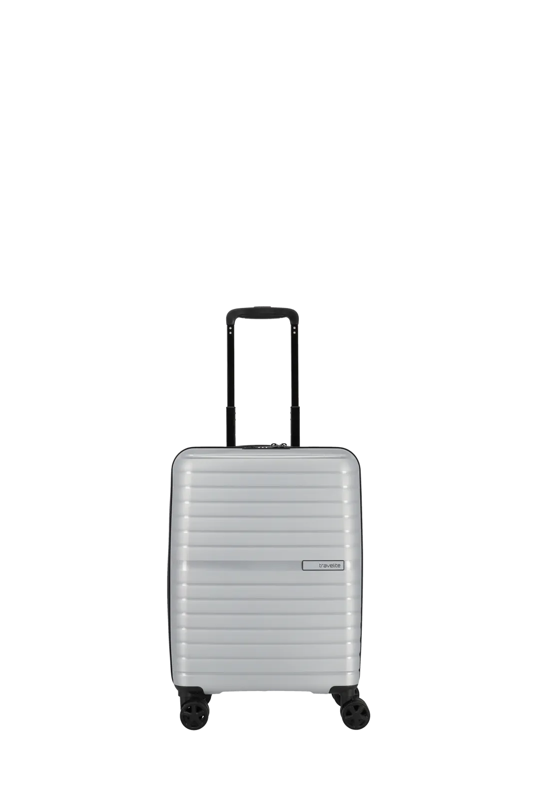 Ein travelite Koffer der Serie Trient Frontansicht Größe S 55cm in silber