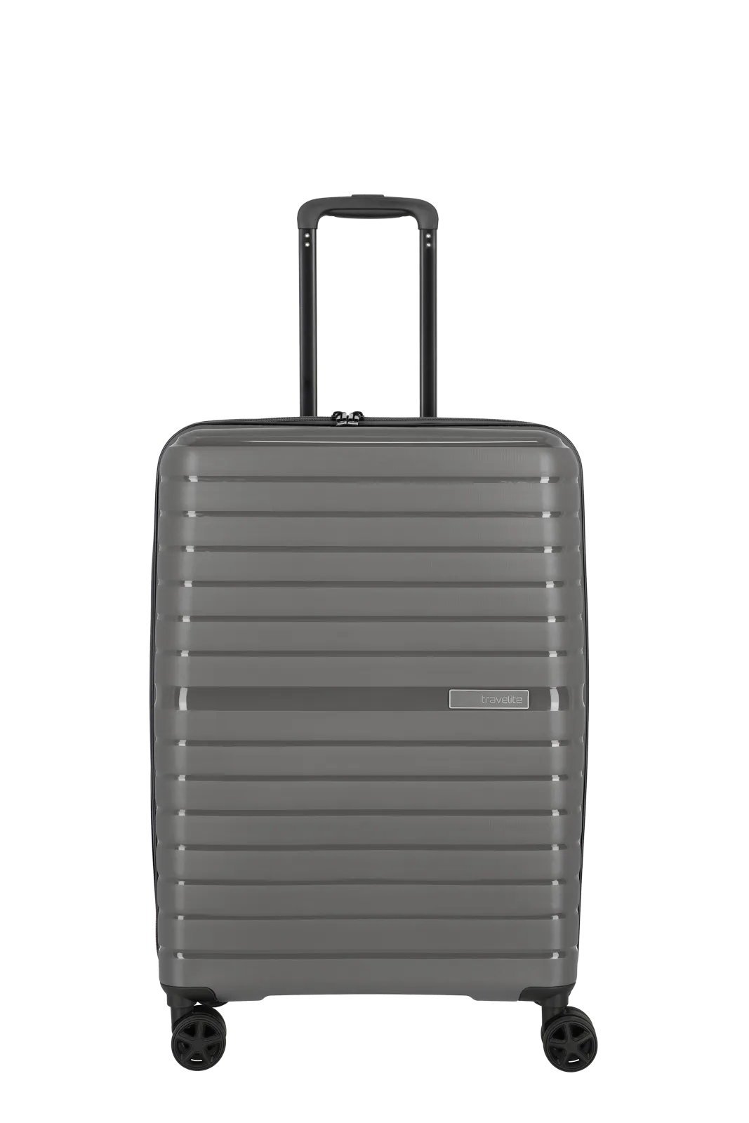 Ein travelite Koffer der Serie Trient Frontansicht Größe M in anthrazit