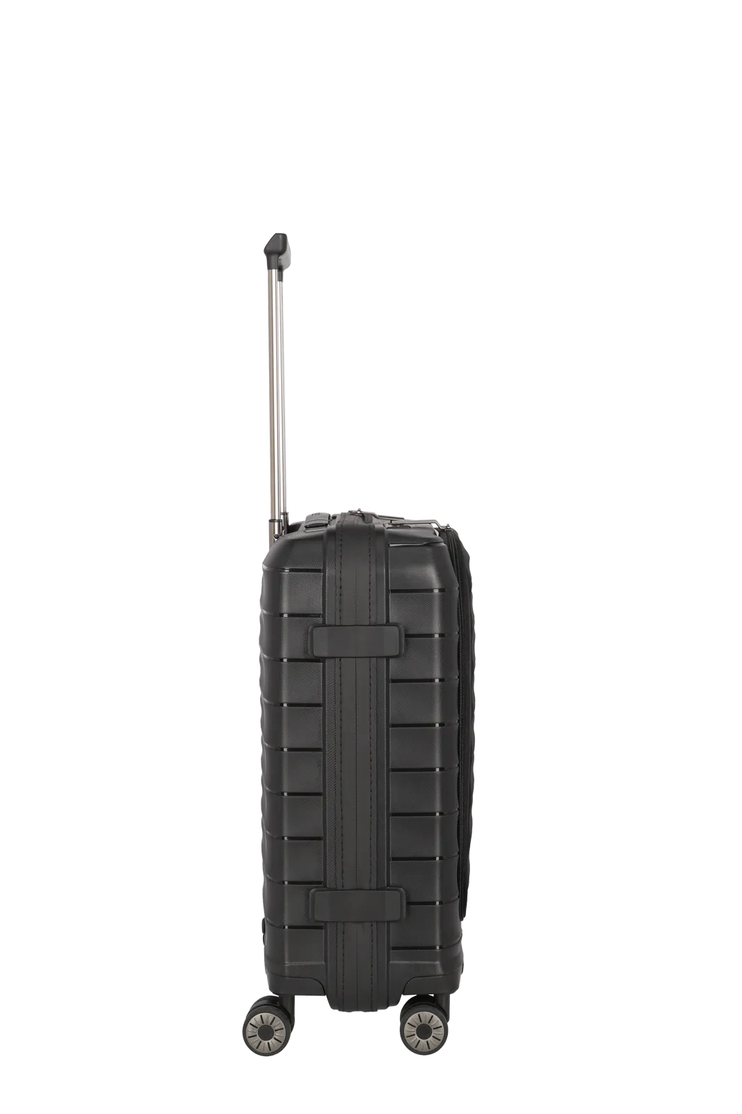 travelite Mooby Trolley S mit Vortasche in Schwarz Seitenansicht links