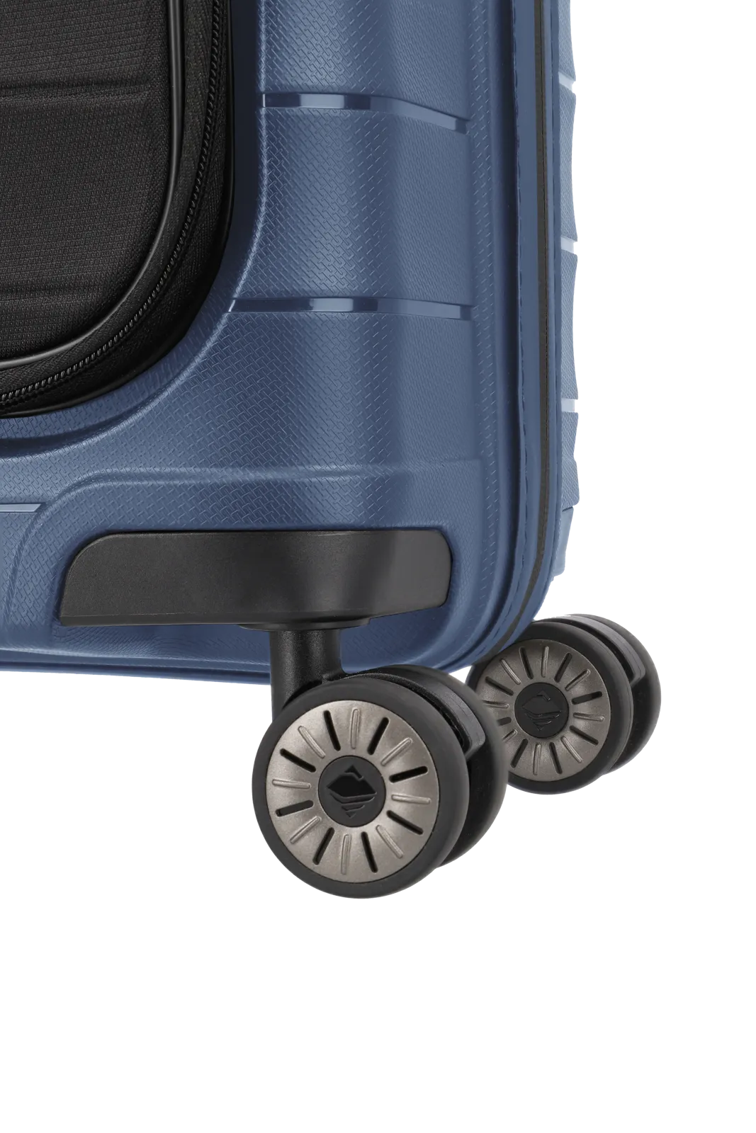 travelite Mooby Trolley S mit Vortasche in Blau Detailbild Rollen